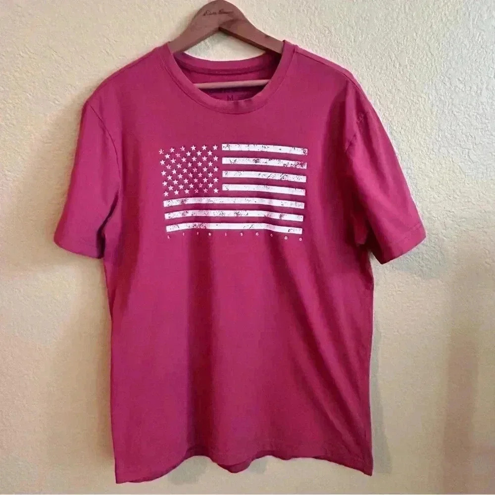 Life Is Good Short Sleeve Crewneck Flag Tee
